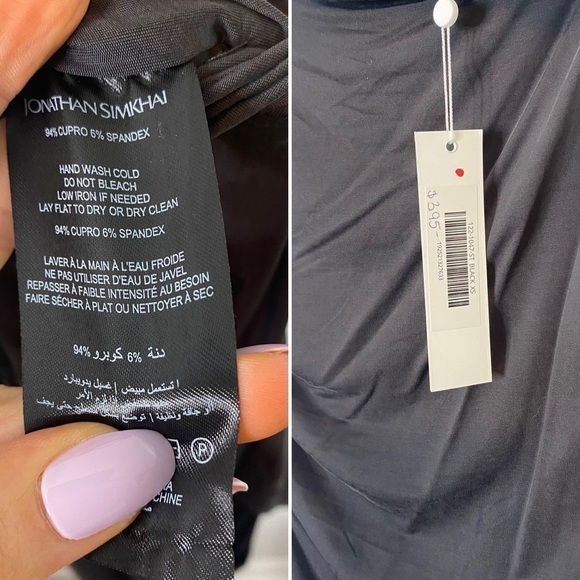 Jonathan Simkhai Standard Dress NWT Divya Slinky Jersey Cap Sleeve Twist dress - Picture 4 of 6